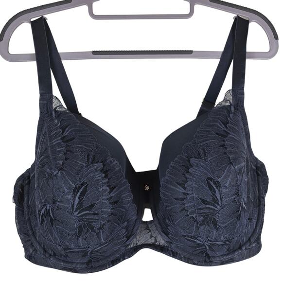 Third Love Blue Floral Petal Lace Demi Underwire Bra 42F - Picture 1 of 5